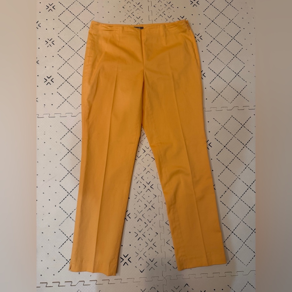 J. Jill‎ Ankle Stretch Side Zip Pants Size 4 Solid Orange/ Peach